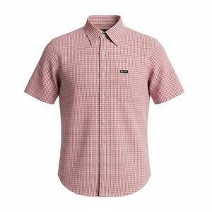 Chaps Men's Easy Care Red Plaid Short Sleeve Button-Down Shirt